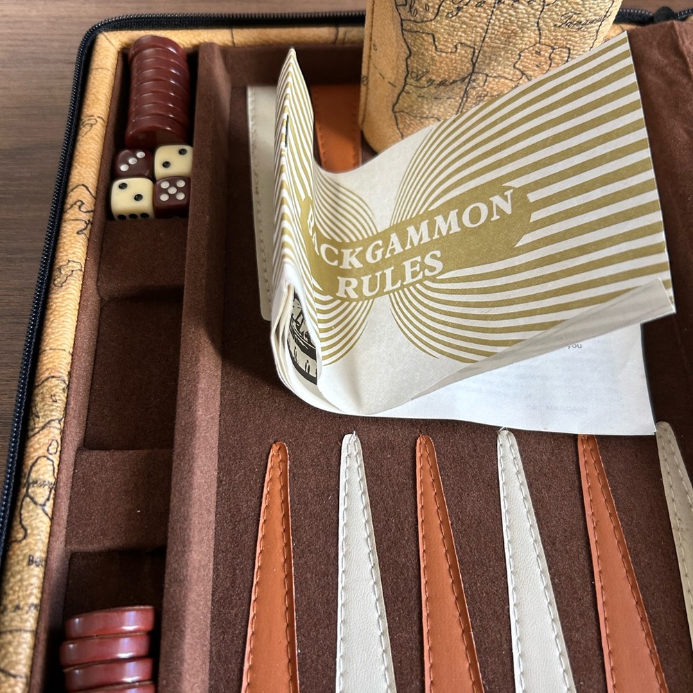 World Map Magnetic Travel Backgammon Set - Picture 6 of 7